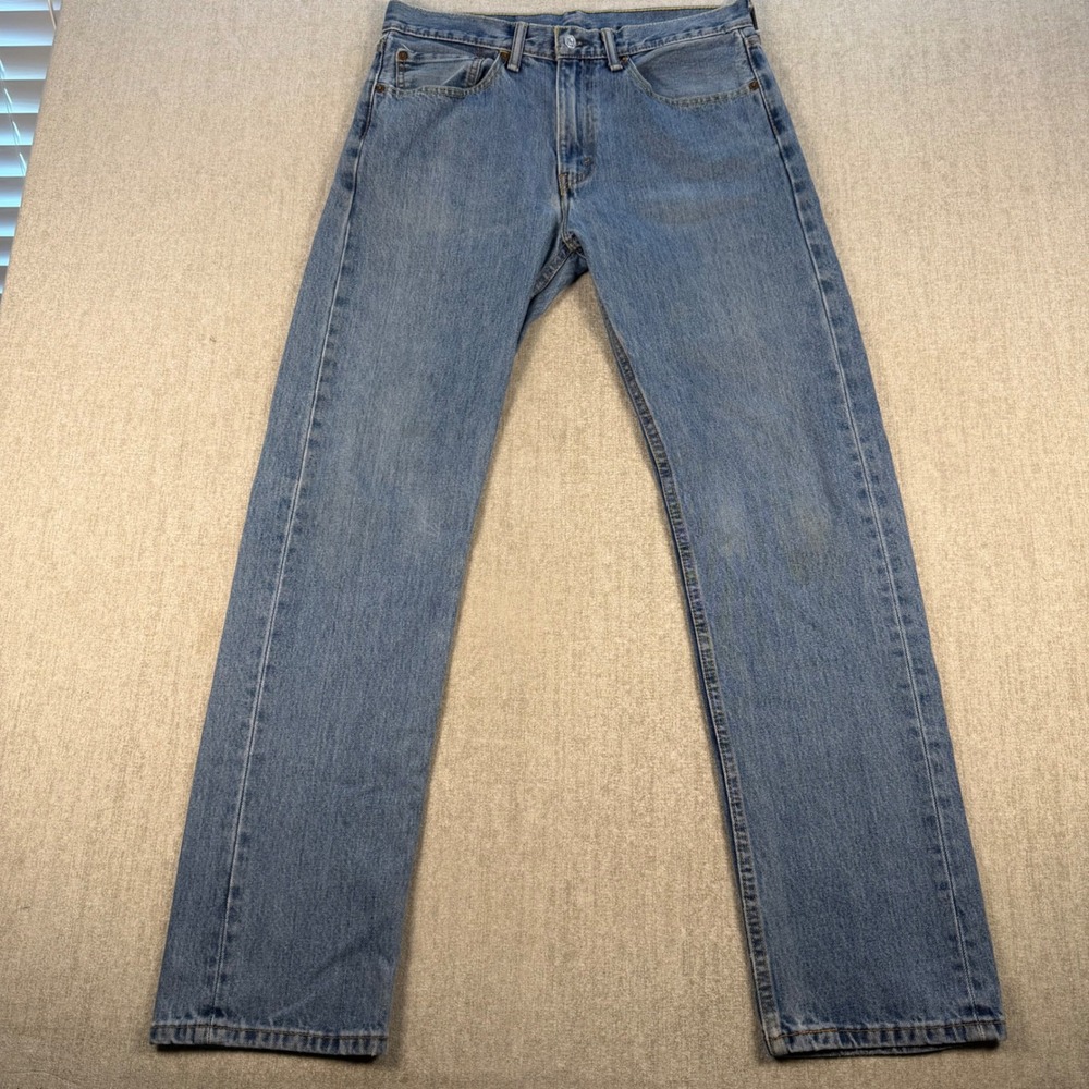 Levi's 505 Jeans Men 34x34 Blue Regular Fit Straight Leg Denim Medium Wash